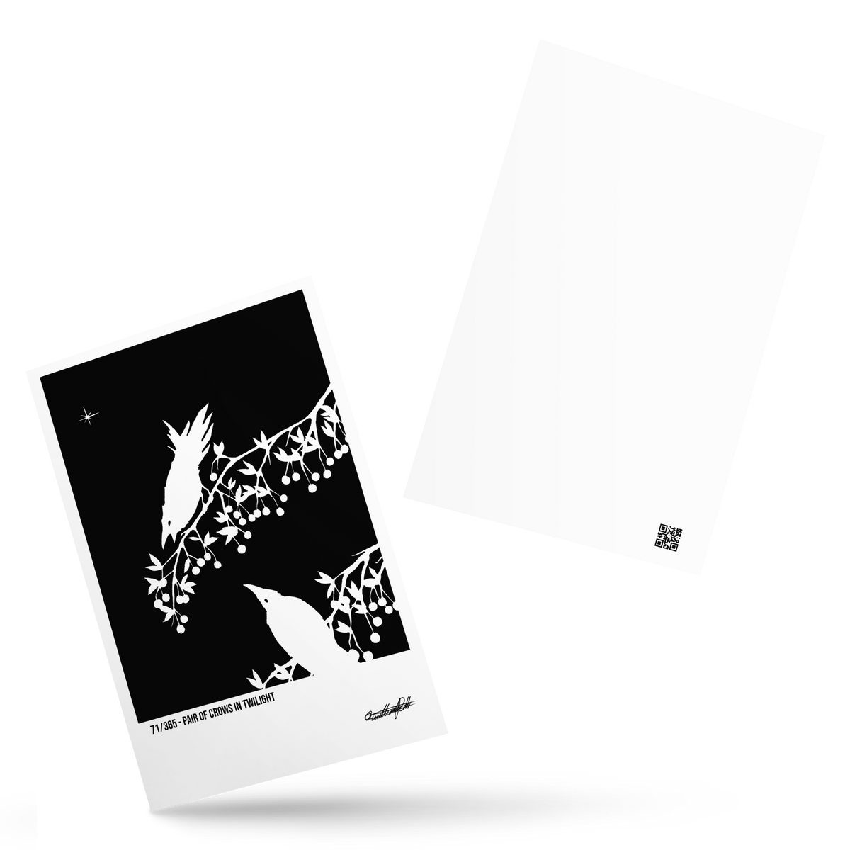 Pair of Crows in Twilight - Postcard Print